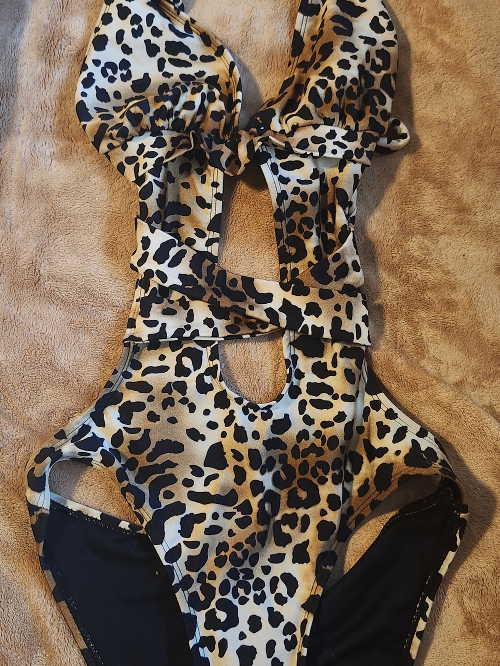 Vintage Wet Seal Leopard Print Monokini One Piece Bathing Suit SEXY